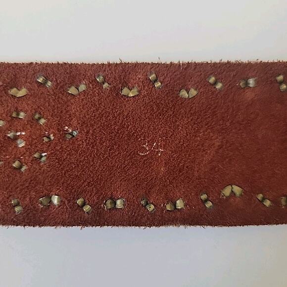 B Low the Belt Studded Rust Suede Hip Belt 34 Adjustable Boho Cowgirl Western - Picture 9 of 16